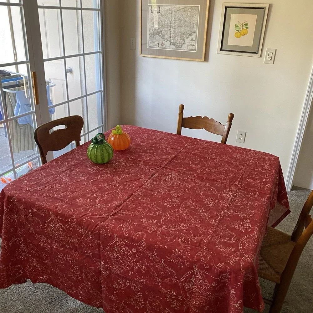 La Tolerie Toscane Tablecloth Red Cotton Rectangle 86x64